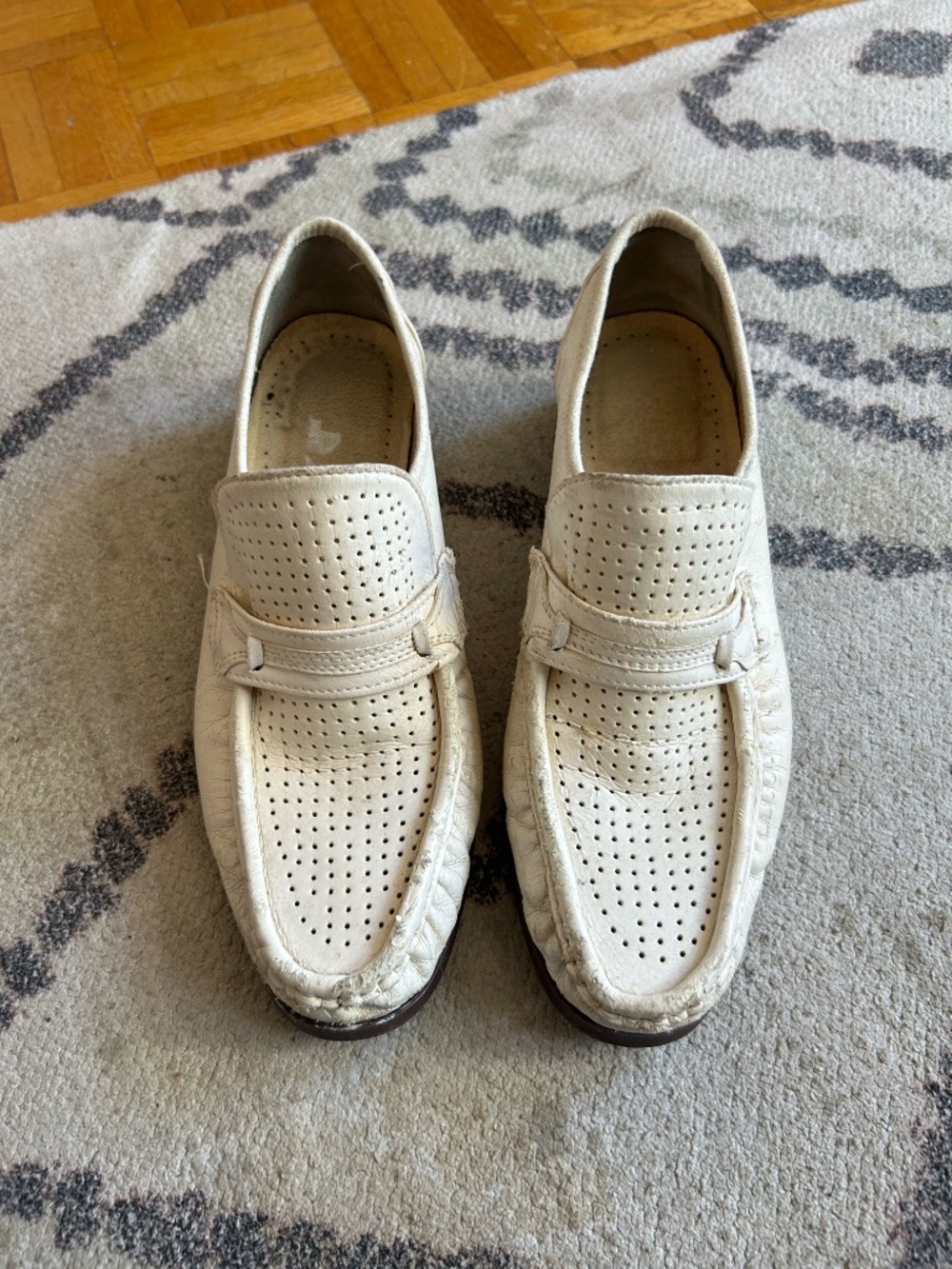 Vintage white leather loafers * read description * accepting offers